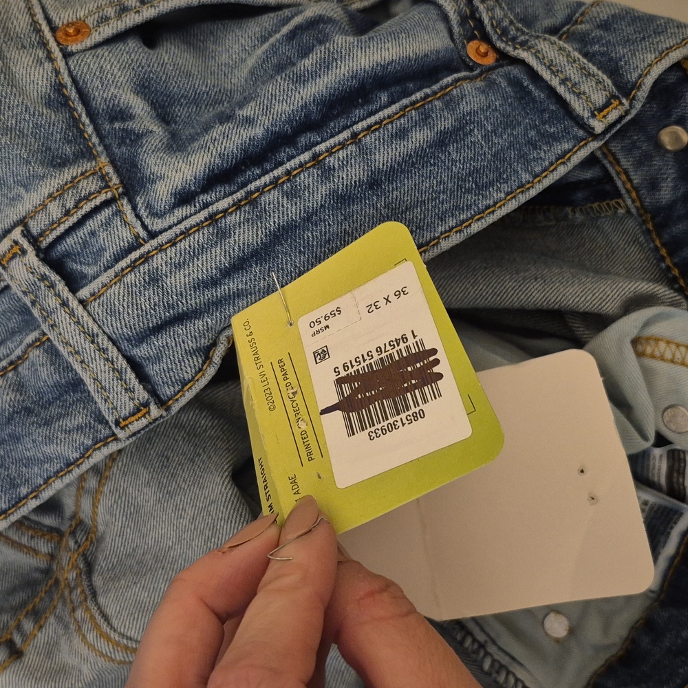 Levi's 513 Slim Straight Fit  Men's Light Blue Jeans - Picture 7 of 7